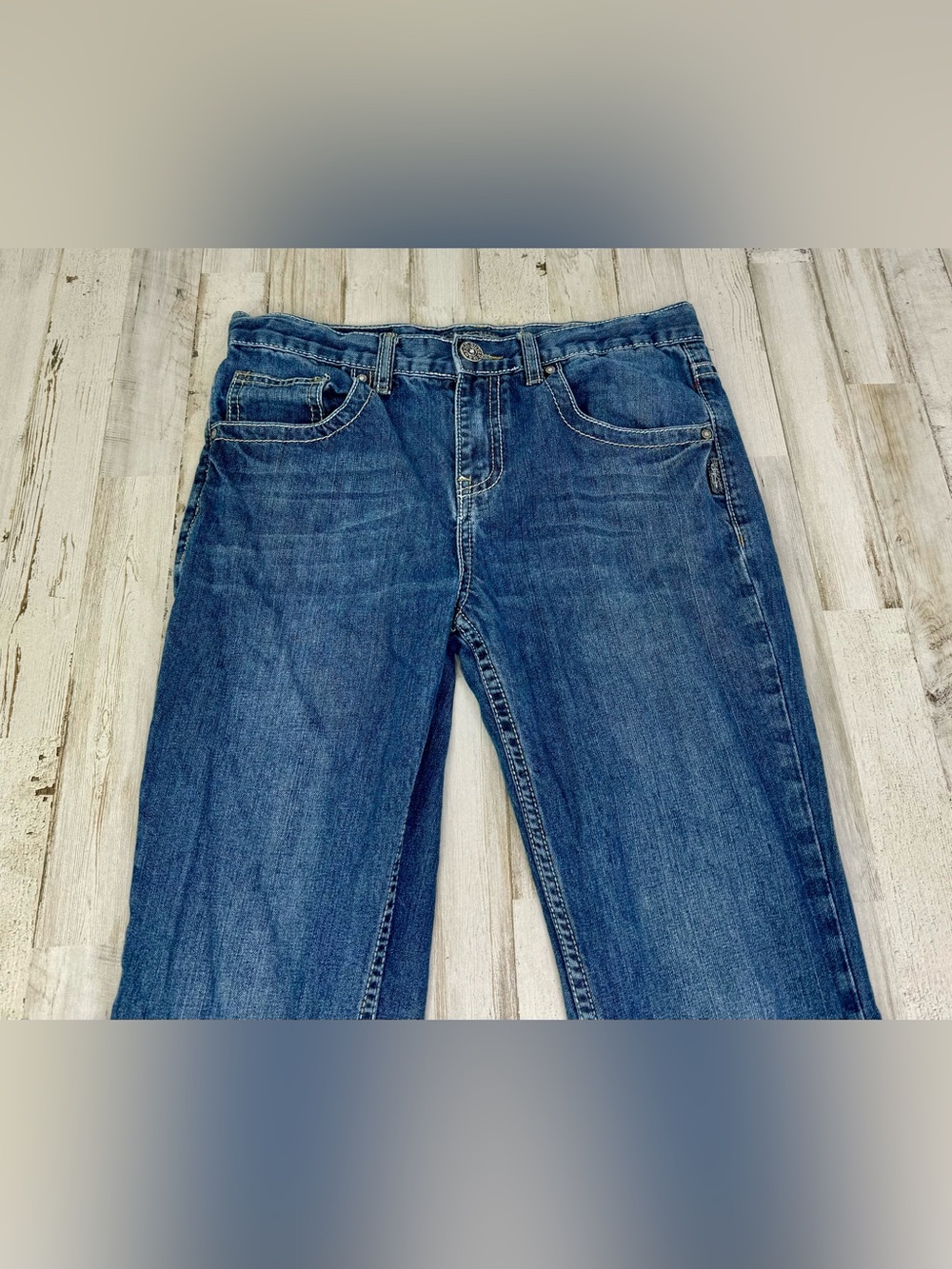 Silver Jeans Womens 14 (29x29) Zane Straight Fit Mid Rise Dark Wash Denim - Picture 2 of 13
